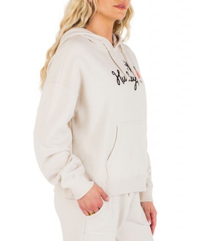 Juniors' Sunshine Coast Graphic Fleece Hoodie White Vintage $37.40 Tops