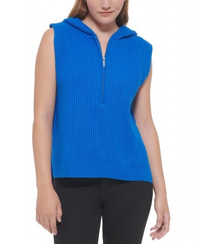 Women's Ribbed Sleeveless Top Blue $31.74 Sweaters