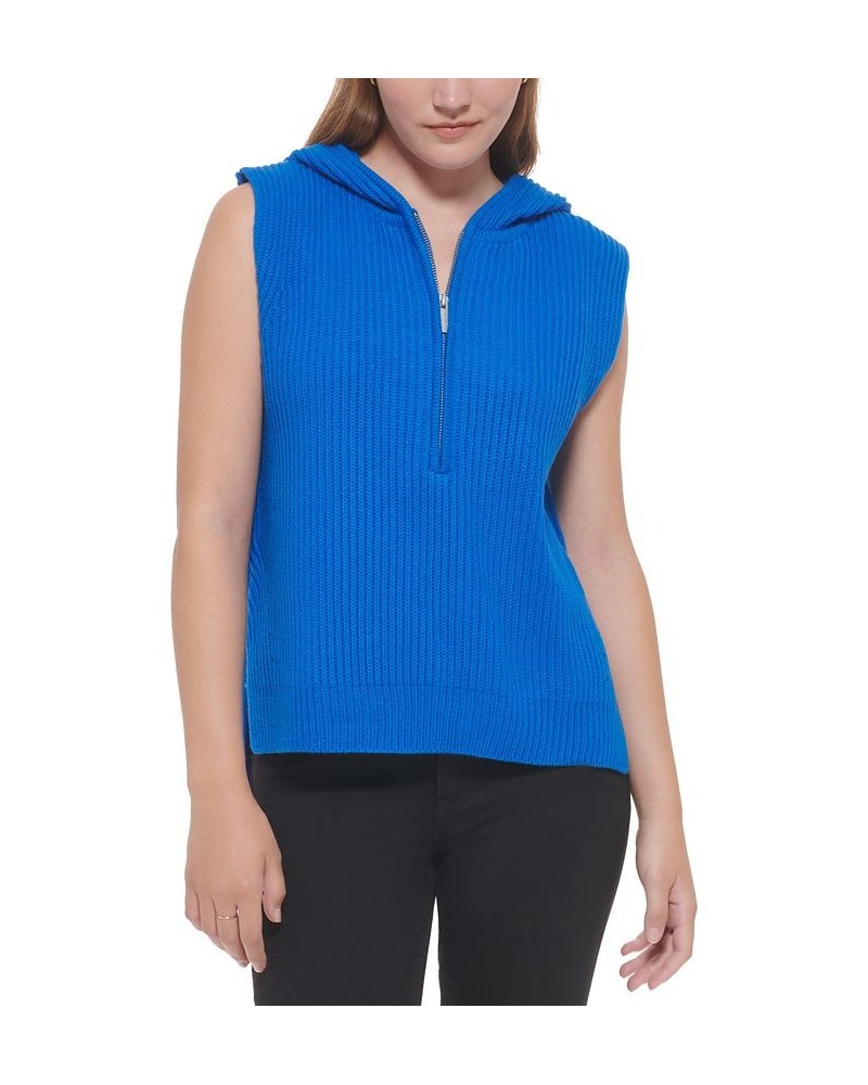 Women's Ribbed Sleeveless Top Blue $31.74 Sweaters