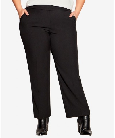 Plus Size Curvy Tummy Control Average Fit Trouser Black $28.29 Pants