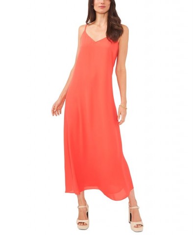 Women's V-Neck Pull-On Sleeveless Dress Radient Red $30.43 Dresses