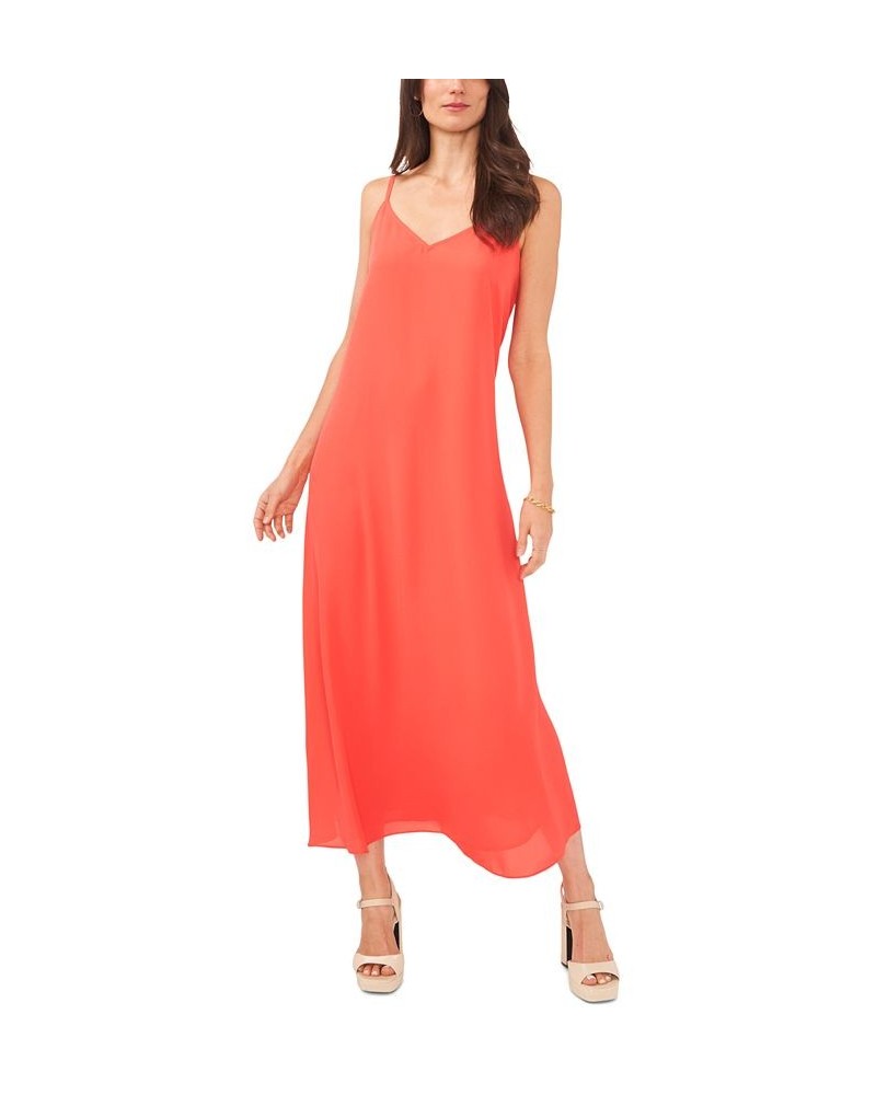 Women's V-Neck Pull-On Sleeveless Dress Radient Red $30.43 Dresses