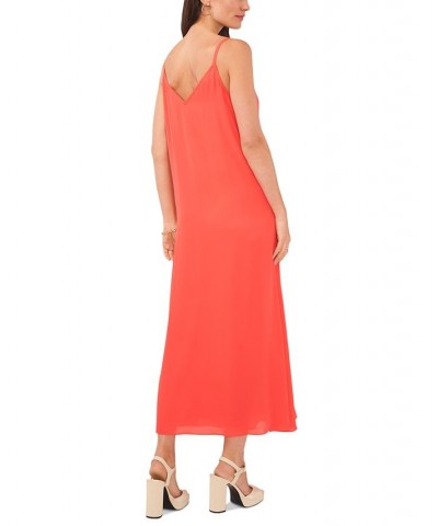 Women's V-Neck Pull-On Sleeveless Dress Radient Red $30.43 Dresses