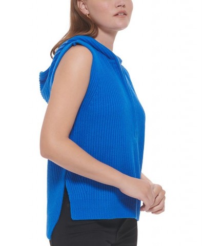 Women's Ribbed Sleeveless Top Blue $31.74 Sweaters