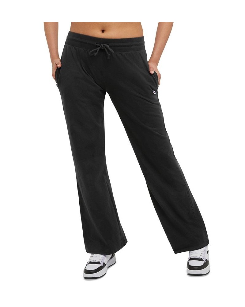 Women's Wide-Leg Drawstring T-Shirt Pants Black $14.50 Pants