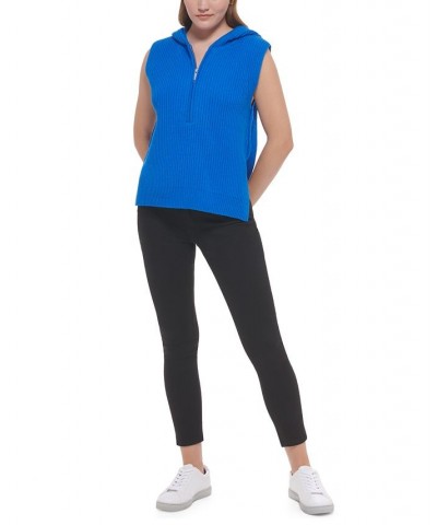 Women's Ribbed Sleeveless Top Blue $31.74 Sweaters