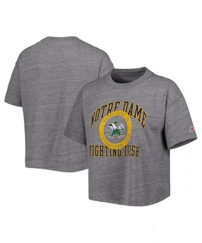 Women's Heather Gray Notre Dame Fighting Irish Intramural Midi Seal Tri-Blend T-shirt Heather Gray $19.35 Tops