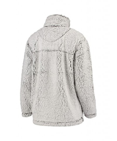 Women's Gray Philadelphia Flyers Sherpa Quarter-Zip Pullover Jacket Gray $38.70 Jackets