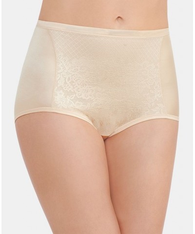 Women's Smoothing Comfort with Lace Brief Underwear Damask Neutral (Nude 5) $11.31 Panty