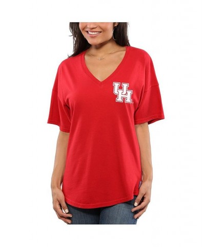 Women's Red Houston Cougars Oversized Spirit Jersey Red $28.70 Jersey