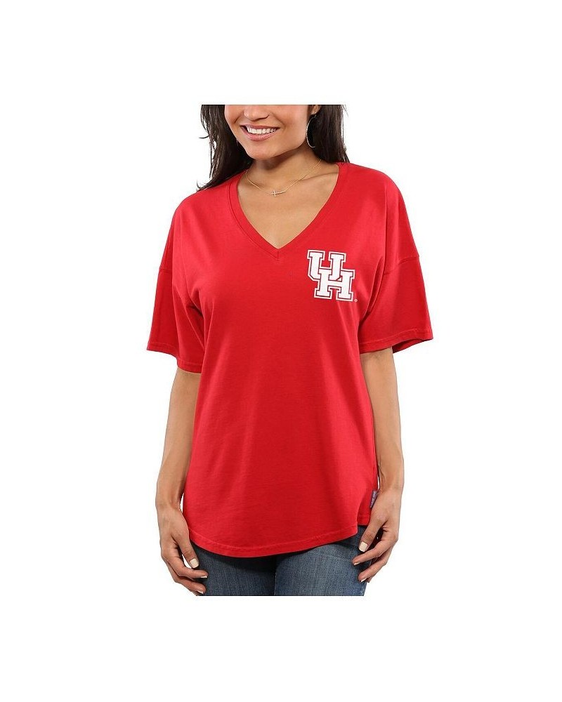 Women's Red Houston Cougars Oversized Spirit Jersey Red $28.70 Jersey