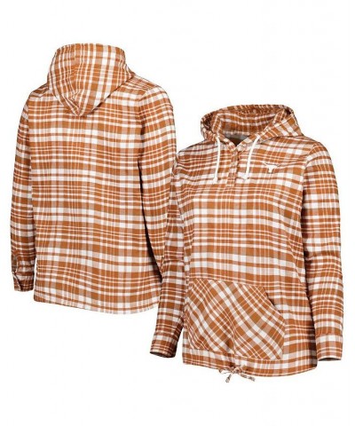 Women's Texas Orange White Texas Longhorns Plus Size Mainstay Plaid Henley Raglan Pullover Hoodie Orange $35.69 Sweatshirts