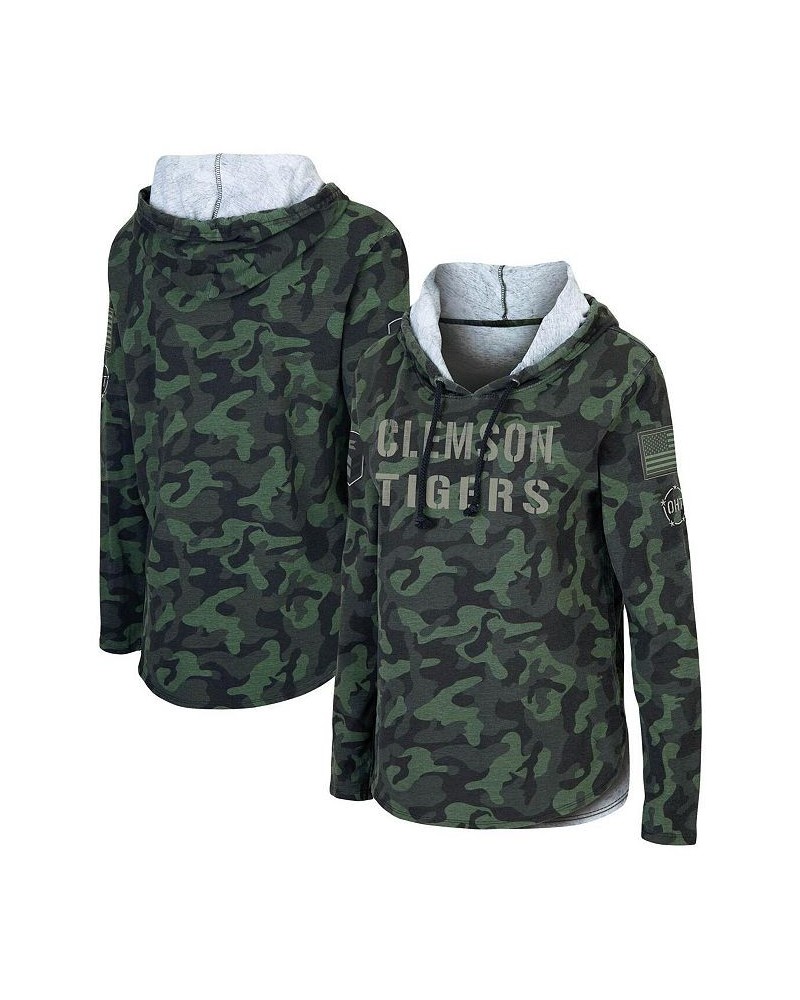 Women's Camo Clemson Tigers OHT Military-Inspired Appreciation Hoodie Long Sleeve T-shirt Camo $25.64 Tops