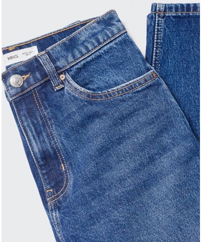 Women's Mom-Fit Comfort High Rise Jeans Dark Blue $32.20 Jeans